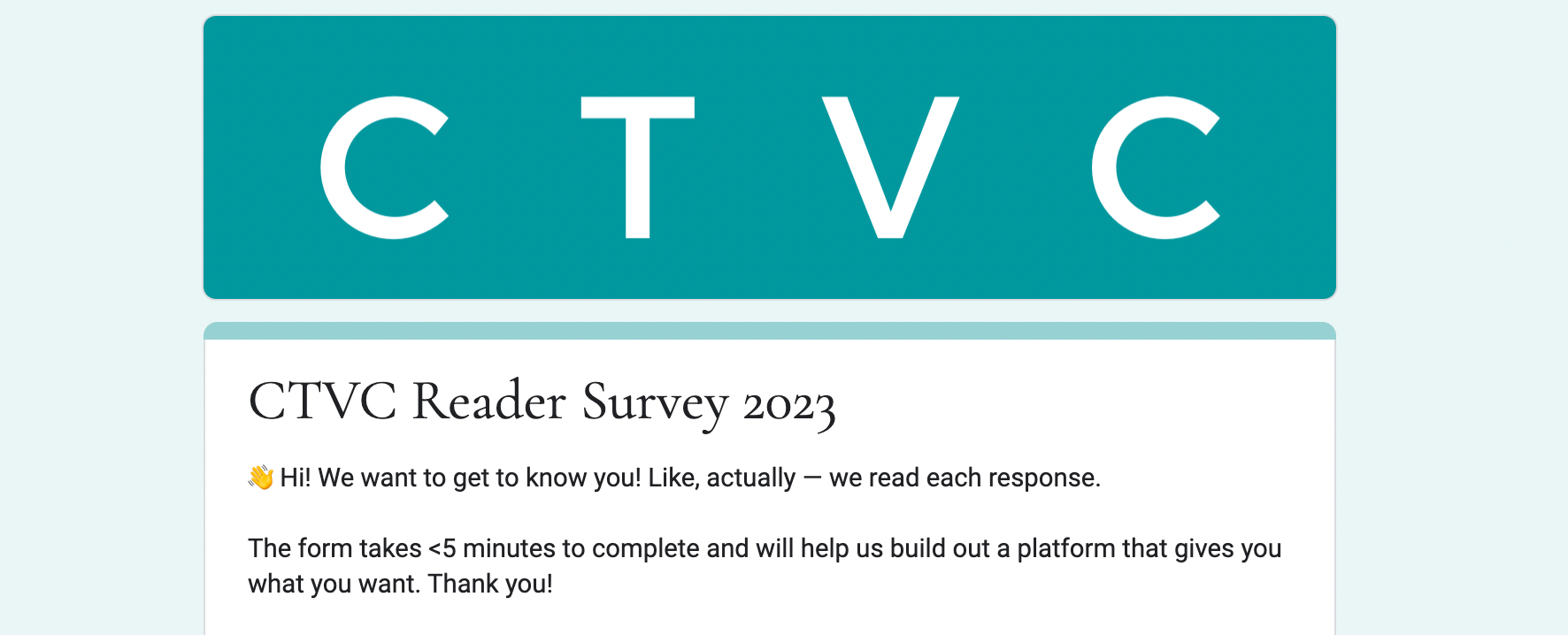 🌍💚 We want to get to know you!