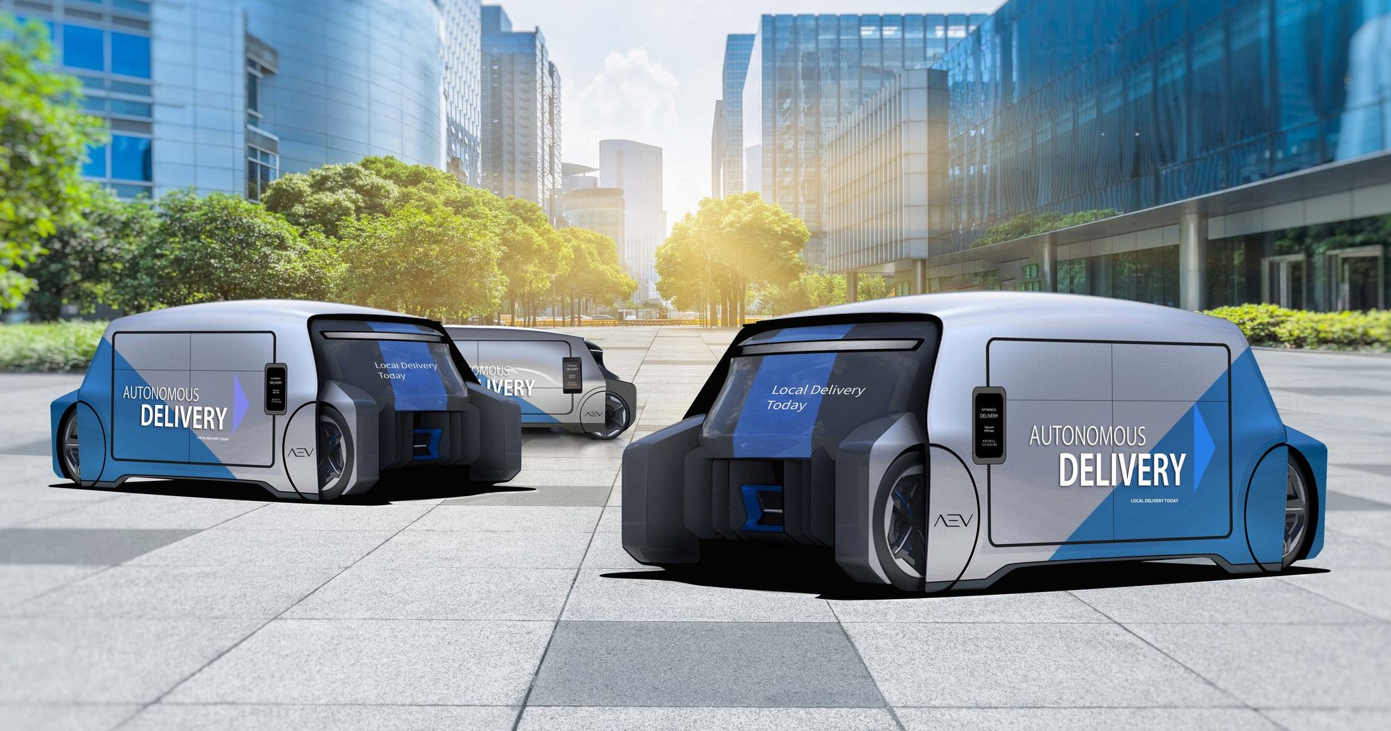 AEV Robotic’s autonomous delivery vehicles (AEV Robotics photo)
